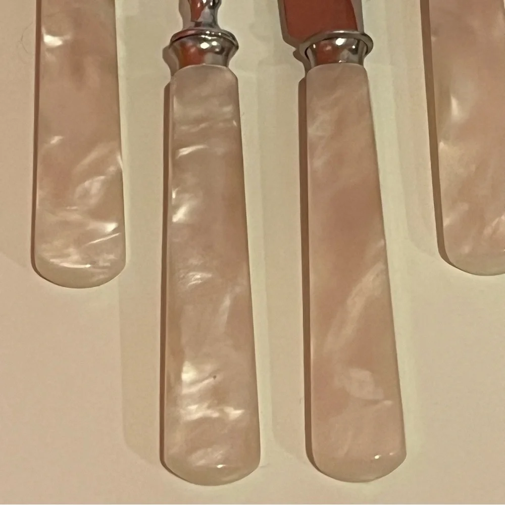Vintage Faux Mother of Pearl Fork Knife and Pie Server Set